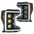 thumbnail image 1 of DNA Motoring Full LED DRL Projector Headlight Assembly for 17-19 Ford F250-F450 Super Duty, Black Housing Amber Corner, 1 of 9