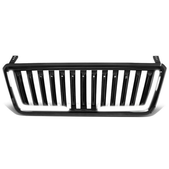 DNA Motoring LED Light Bar Front Bumper Hood Vertical Black Grille For 2004-2008 Ford F150