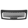 thumbnail image 1 of DNA Motoring GRF-LB-013-T7 Black Matte Mesh Front Bumper Grille with LED DRL Bar, 1 of 6