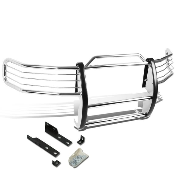 DNA Motoring GRILL-G-027-SS For 1997 to 1998 Ford Expedition / F150 4WD Front Bumper Protector Brush Grille Guard (Chrome)