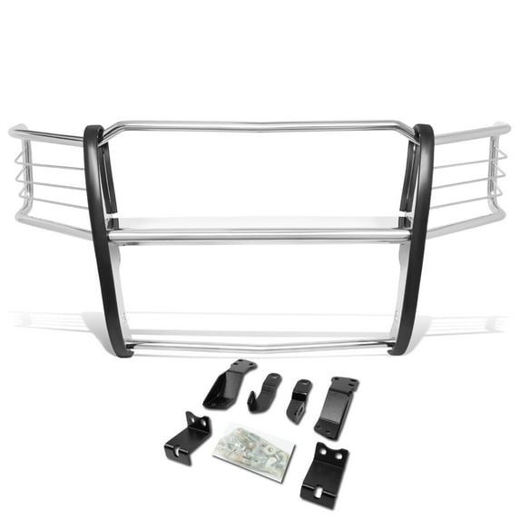 DNA Motoring GRILL-G-073-SS For 2014 to 2018 Chevy Silverado Polished Front Bumper Tubular HeadLight Grille Brush Guard/Protector