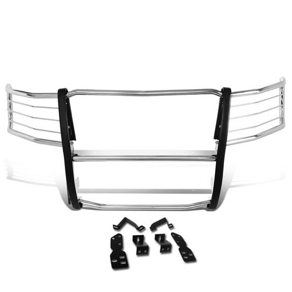 DNA Motoring GRILL-G-074-SS For 2007 to 2013 Chevy Silverado 1500 Stainless Steel Front Bumper HeadLight Grille Brush Guard 08 09 10 11 12