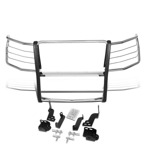DNA Motoring GRILL-G-085-SS For 2019 to 2020 Chevy Silverado 1500 Polished Stainless Steel Front Bumper Grille Guard w/Mounting Brackets