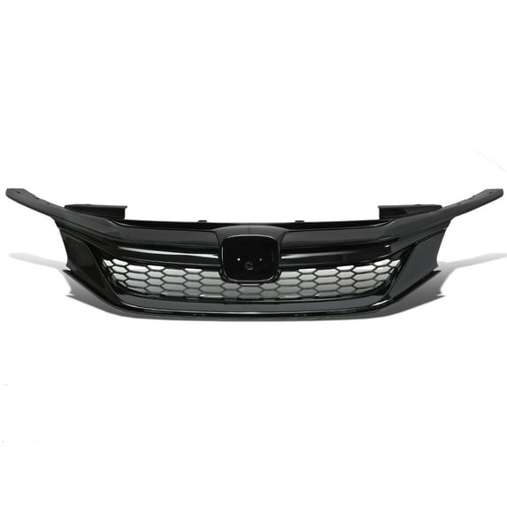 DNA Motoring GRILL-MK-001-BK-1 For 2016 to 2017 Honda Accord Sedan Honeycomb Mesh Front Bumper Upper Grille Glossy Black