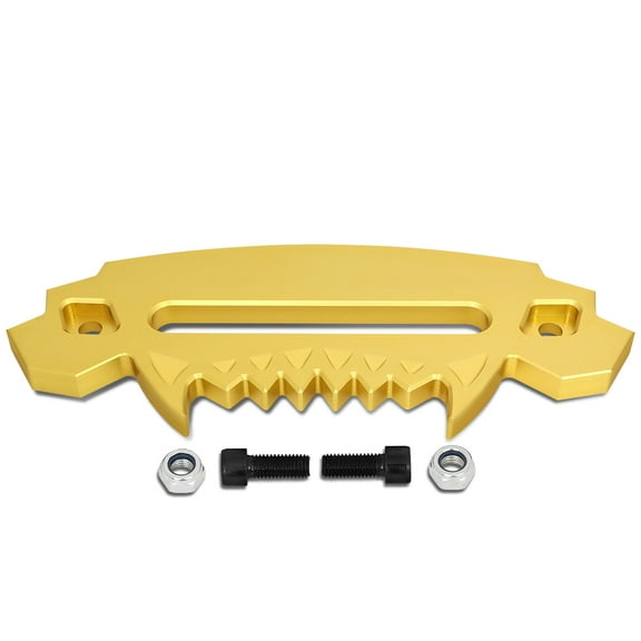 DNA Motoring HITCH-ALU-003-GD 10" Aluminum Devil skull style Hawse Fairlead for Synthetic Winch Rope Cable Lead Guide 4x4 Off-Road ATV/UTV Gold