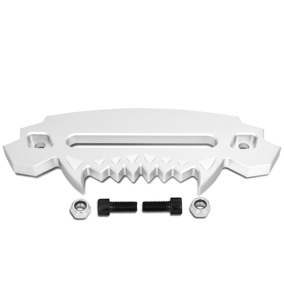 DNA Motoring HITCH-ALU-003-SL 10" Aluminum Devil skull style Hawse Fairlead for Synthetic Winch Rope Cable Lead Guide 4x4 Off-Road ATV/UTV Silver