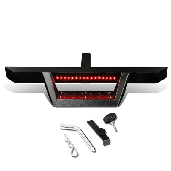 DNA Motoring HITST-2-333-BK-T1 Universal fits Vehicle 2" Receiver Trailer Tow Towing Hitch Step Bar w/LED Brake Light (Black) Fits select: 1990-2017 FORD F150, 1999-2017 CHEVROLET SILVERADO