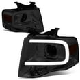thumbnail image 1 of DNA Motoring For 07-14 Ford Expedition LED DRL Smoked Amber Projector Headlight Lamps Pair, 1 of 12