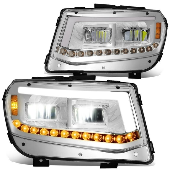 DNA Motoring Full LED DRL Sequential Turn Signal Projector Headlights for 2014-2015 Chevy Camaro