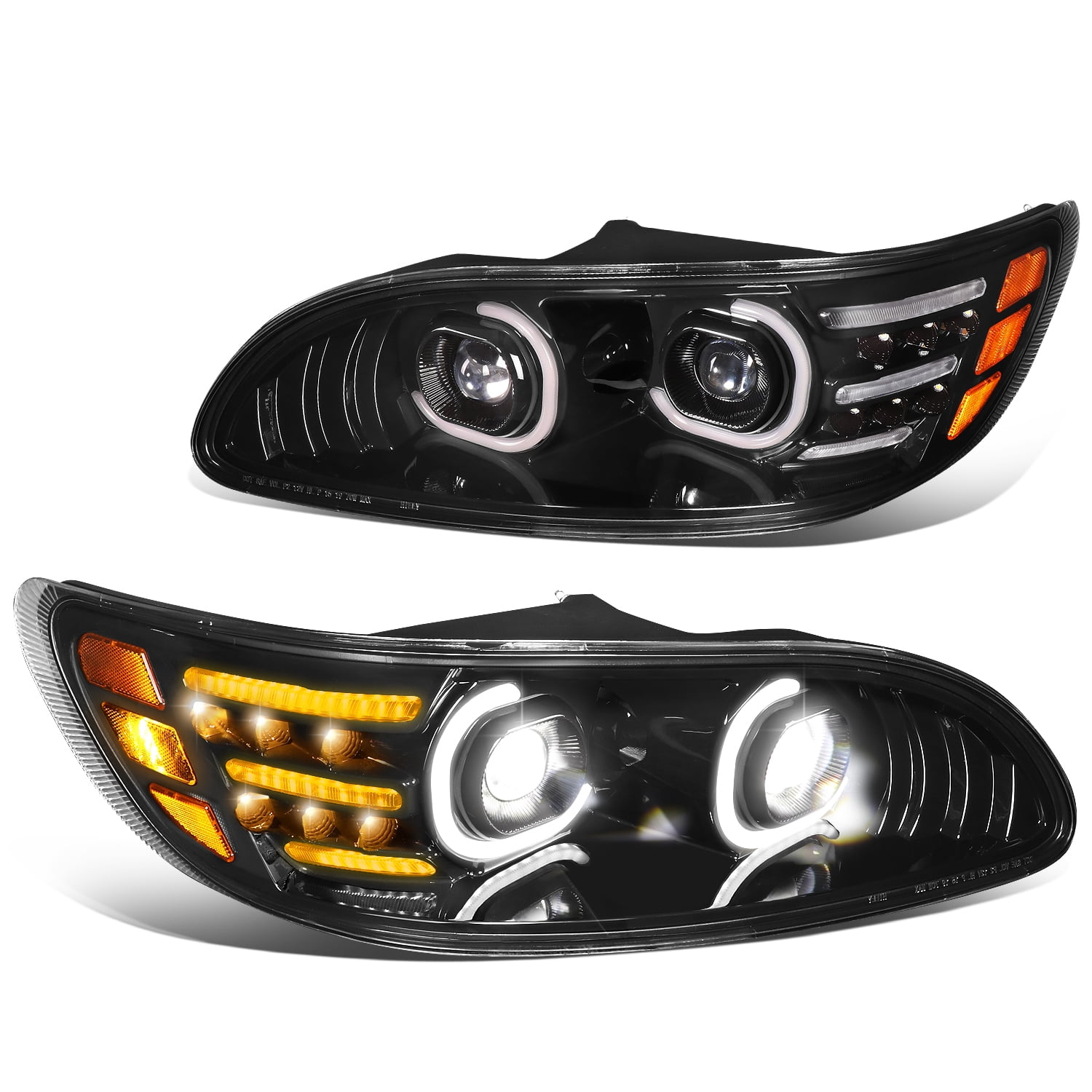 08 09 10 PONTIAC G8 GT GXP DRL LED PROJECTOR HEADLIGHT BLACK LEFT+RIGHT
