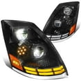 thumbnail image 1 of DNA Motoring For 03-17 Volvo VN VNL VNM VNX Full LED Switchback Headlight Lamps Pair Chrome, 1 of 9