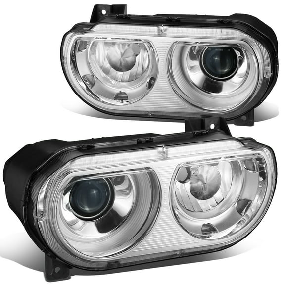 DNA Motoring For 08-14 Dodge Challenger Chrome Factory HID Projector Headlight Lamps Pair