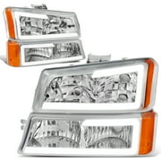 DNA Motoring HL-LB-CSIL03 50w, 6000k Amber LED Headlights Bulb fits 2003-2007 Chevy Silverado 2 Pack