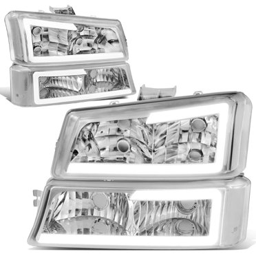 Speed Daddy LED DRL Headlights + Tool Set For 2003–2007 Silverado & Avalanche – Black Housing, Clear Lens