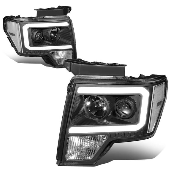 DNA Motoring For 09-14 Ford F150 LED DRL Black Clear Projector Headlight Lamps Pair