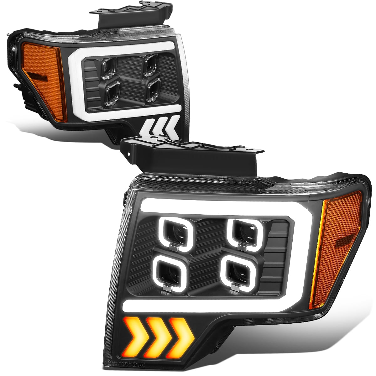 Tuning-Tec Pair LED DRL Halo Headlights FORD F150 MK12 08-14 LHD main image 1