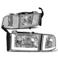 thumbnail image 1 of DNA Motoring For 94-02 Dodge Ram 1500 2500 3500 LED DRL Chrome Clear 4pcs Corner Headlight Lamps, 1 of 5