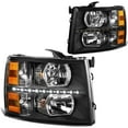 thumbnail image 1 of DNA Motoring For 07-14 Chevy Silverado 1500 2500 3500 HD LED DRL Headlight Lamps Pair Black/Amber, 1 of 6