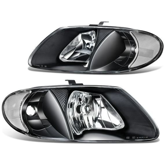 DNA Motoring for 01-07 Grand Caravan Town & Country Headlight Lamps Black/Clear