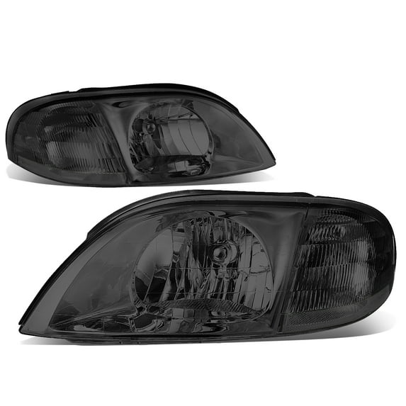 DNA Motoring HL-OH-032-SM-CL1 For 1999 to 2003 Ford Windstar Headlight Smoked Housing Clear Corner Headlamp 00 01 02 Left + Right