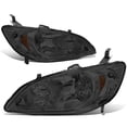 thumbnail image 1 of DNA Motoring for 04-05 Honda Civic Sedan Coupe Smoked Housing Amber Corner Headlight Headlamp, 1 of 8