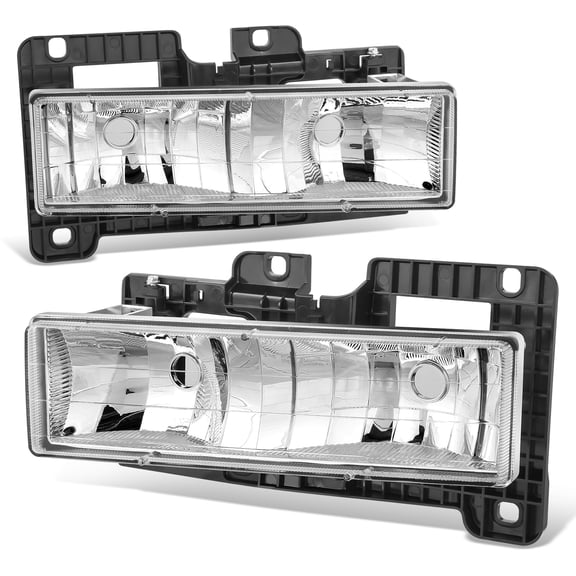 DNA Motoring For 88-00 Chevy GMC C/K 1500 2500 3500 Pickup Diamond Chrome Headlight Lamp Pair