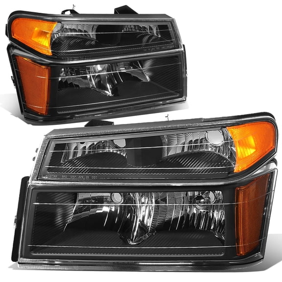 DNA Motoring For 04-12 Colorado Canyon Black Amber Corner Headlight Bumper Parking Lamps Pair
