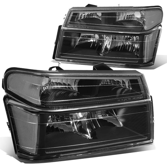 DNA Motoring For 04-12 Colorado Canyon Black Clear Corner Headlight Bumper Parking Lamps Pair
