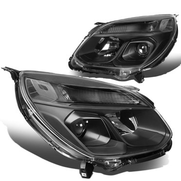 Black/Clear Projector Headlight Set For 2016-2017 Chevy Equinox – Halogen, Left & Right