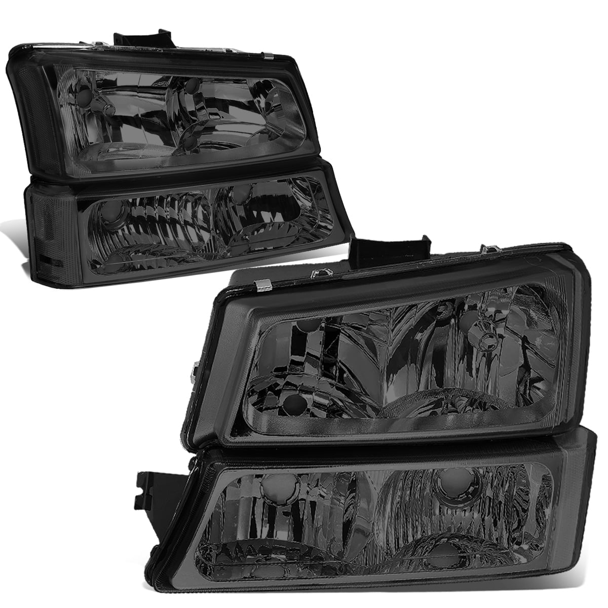 For 03-06 Chevy Silverado Avalanche Black Housing Clear Headlights Bumper Lamps - Foto 6