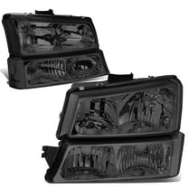 DNA Motoring For 03-06 Chevy Silverado 1500-3500 Avalanche Headlight Bumper Lamps Smoked Pair