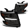 thumbnail image 1 of DNA Motoring For 15-20 Chevy Tahoe Suburban Smoked Amber Corner LED DRL Projector Headlight Pair, 1 of 5