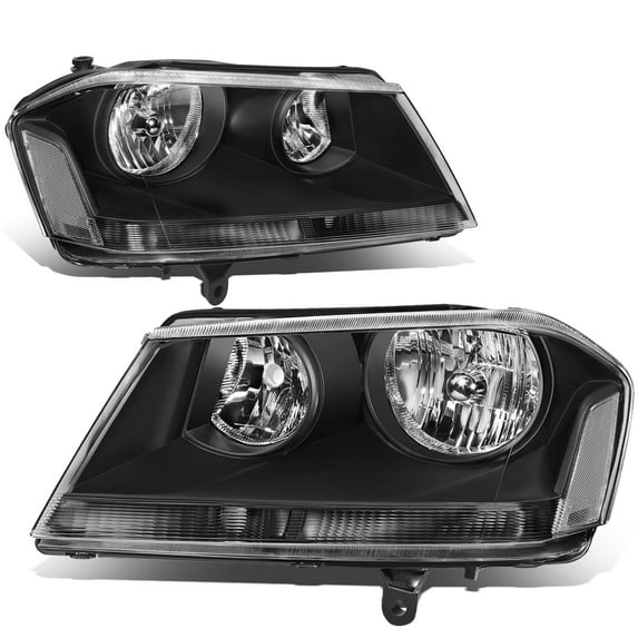 DNA Motoring For 08-14 Dodge Avenger Factory Style Black Clear Corner Headlight Lamps Pair L+R