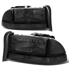 DNA Motoring For 97-04 Dodge Dakota Durango Smoked Clear Corner Headlight Bumper Parking Lamps