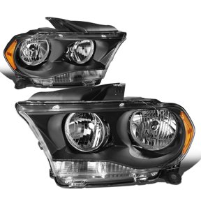 DNA Motoring For 11-13 Dodge Durango Euro Black Amber Corner Headlight Lamps Pair Replacement