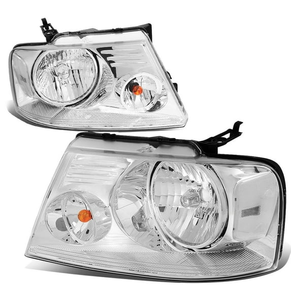 DNA Motoring For 04-08 Ford F150 06-08 Mark LT Chrome Clear Corner Headlight Lamps Pair