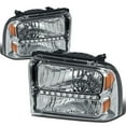 thumbnail image 1 of DNA Motoring For 05-07 Ford F250 F350 Super Duty LED DRL Chrome Amber Corner Headlight Lamps Pair, 1 of 5