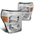 thumbnail image 1 of DNA Motoring For 11-16 Ford F250 F350 Super Duty Chrome Amber Corner Headlight Lamps Pair Replacement, 1 of 7