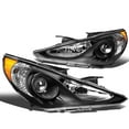 thumbnail image 1 of DNA Motoring For 11-14 Hyundai Sonata Black Amber Corner Projector Headlight Lamps Pair, 1 of 8