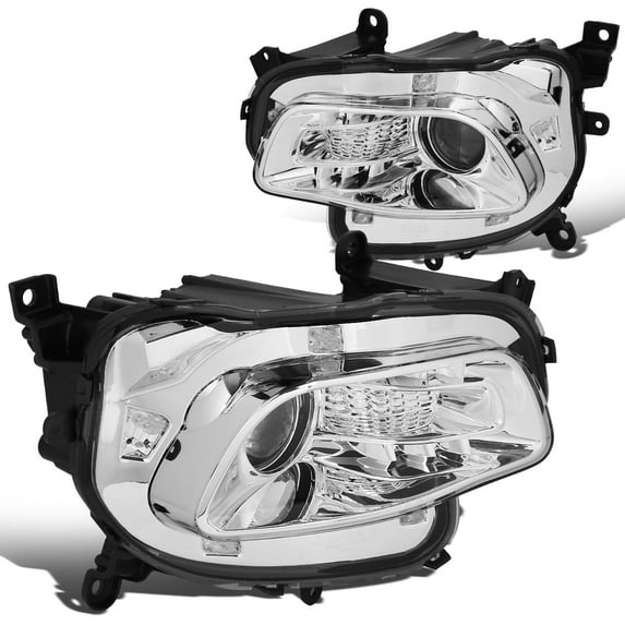 DNA Motoring Factory Style Chrome Housing Projector Headlight For 2014-2018 Jeep Cherokee