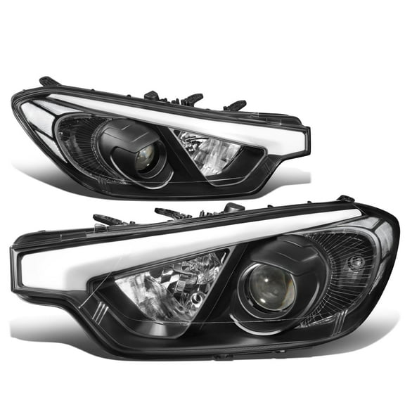 DNA Motoring For 14-16 Kia Forte 5 Koup Black Clear Corner Projector Headlight Lamps Pair
