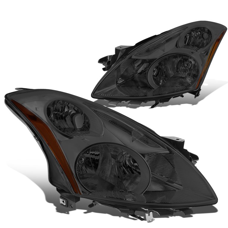 Spec-D Tuning Jdm Chrome Clear Headlights W/ Amber Reflector Compatible With 2002 2004 Nissan Altima L R Pair Head Light Lamp Assembly