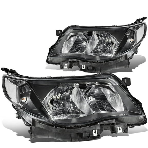 DNA Motoring For 09-13 Subaru Forester Factory Style Black Clear Corner Headlight Lamps Pair