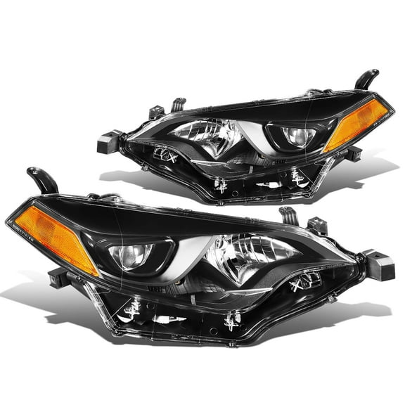 DNA Motoring For 14-16 Toyota Corolla Black Amber Corner LED Projector Low Beam Headlight Lamps Pair