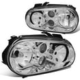 thumbnail image 1 of DNA Motoring For 1999-2006 VW Golf Cabrio Chrome Headlight LH+RH Pair W/ Projector Fog Lamp, 1 of 7