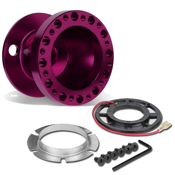 DNA Motoring HUB-ALU-OH106-PP Aluminum Steering Wheel 6 -Hole Hub Adaptor Kit (Purple) - For 1990 to 1995 Honda Accord / Prelude 91 92 93 94