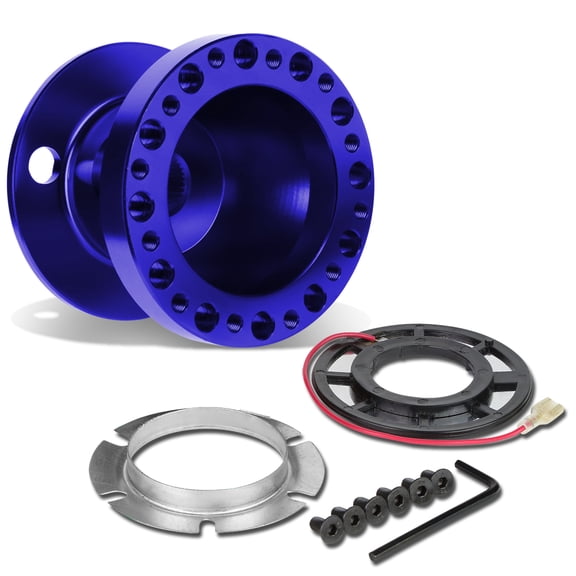 DNA Motoring HUB-ALU-OH124-BL Aluminum Steering Wheel 6 -Hole Hub Adaptor Kit (Blue) - For 1992 to 2001 Civic / Integra / Del Sol 93 94 95 96 97 98 99 00