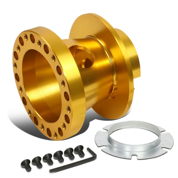 DNA Motoring HUB-ZTL-9060-GD For Dodge Chevy GMC Buick Jeep Billet Aluminum 6-Bolt Pattern Steering Wheel Hub Adaptor Boss Kit Gold