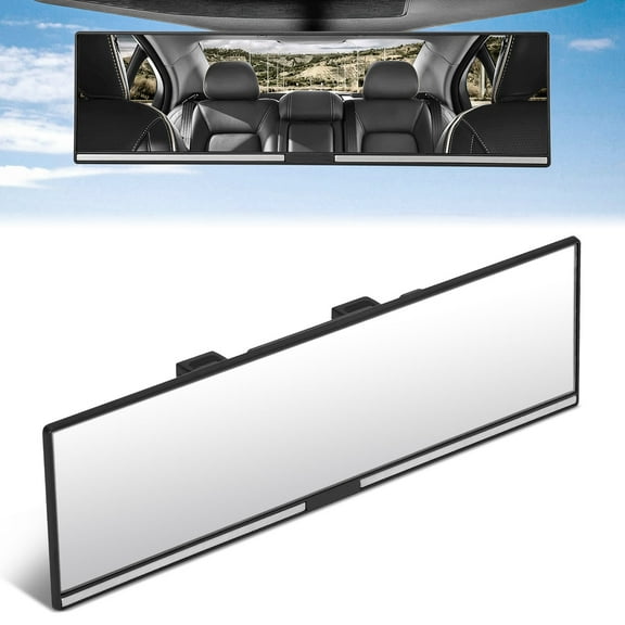 DNA Motoring Interior Rear View Mirror 11" Universal Clip-On Wide Angle Flat
