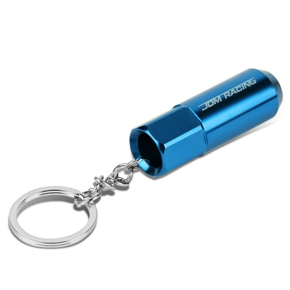 DNA Motoring KEYC-T15-LB Aluminum Acorn Tuner Lug Nut Style Keychain (Light Blue)